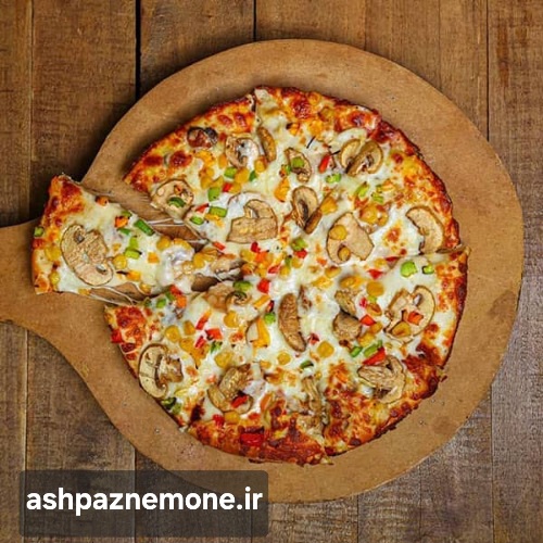 دستور پیتزا مرغ و قارچ خانگی مخصوص